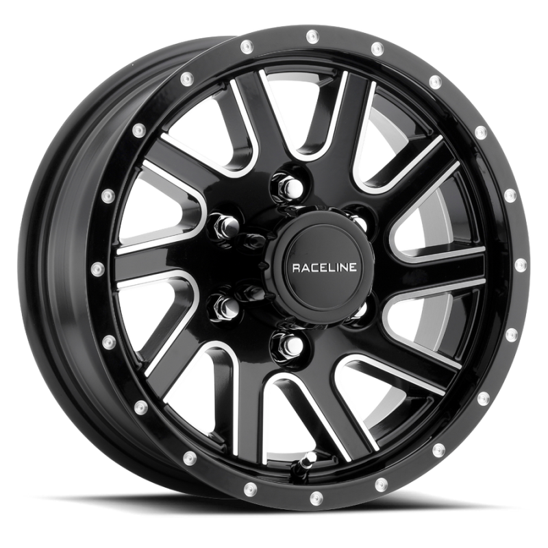 Raceline 820M Twisted 16x6in / 8x165.1 BP / 0mm Offset / 4.90mm Bore - Black & Machined Wheel 820M-66080 820M-66080 Photo - Primary