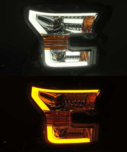 AlphaRex 15-17 Ford F-150 PRO-Series Projector Headlights Plank Style Chrm w/Activ Light/Seq Signal 880157 880157 User 2