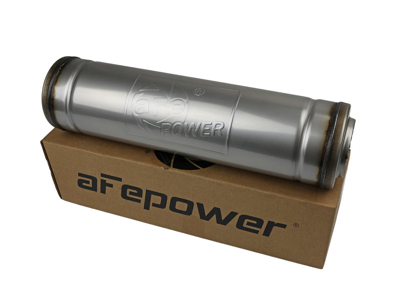 aFe MACH Force-Xp 409 SS Muffler 3in Center/Center 18in L X 5in Dia - Round Body 49M30050 49M30050 Photo - Primary