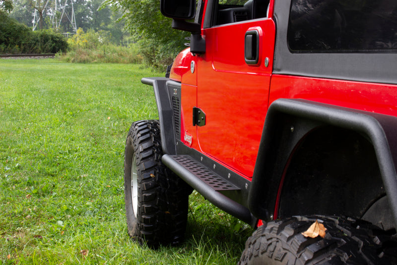 Fishbone Offroad Jeep LJ Rock Slider W/Tube Step - Black Powdercoat FB23085 FB23085 Photo - lifestyle view