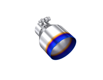 MBRP Universal Burnt SS Tip 2.5in ID / 4.5in OD Out / 6.5in Length Angle Cut Single Wall T5191BE T5191BE Photo - Primary