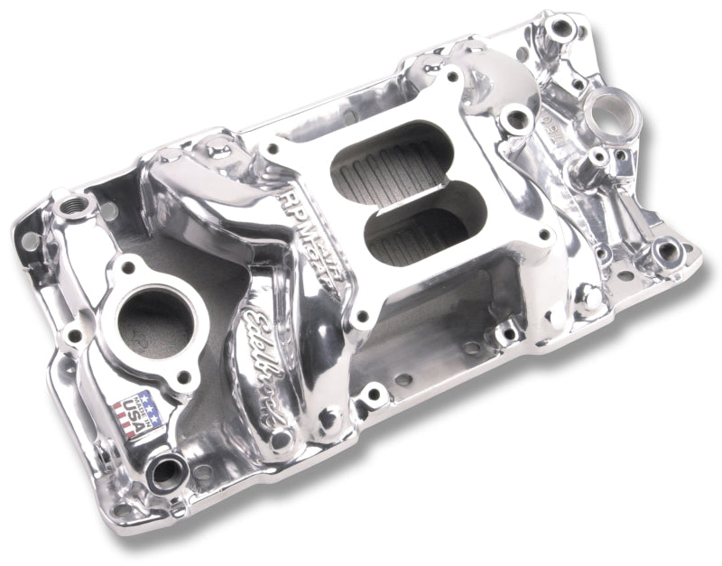 Edelbrock Polished S/B Chevy RPM Air-Gap Manifold 75011 Photo - Unmounted