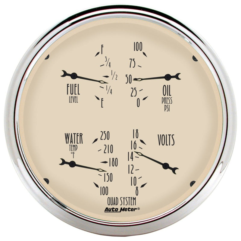 Autometer Gauge Kit, 2 Pc., Quad & Speedometer, 5", Antique Beige 1803 User 1