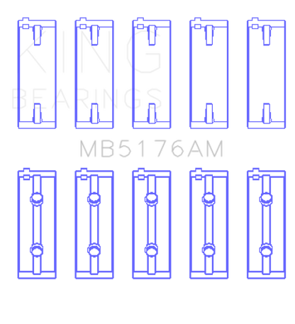 King Engine Bearings King Mitsuishi 4G93 SOHC (Size 0.5) Main Bearing Set MB5176AM0.5 MB5176AM0.5 Photo - Primary