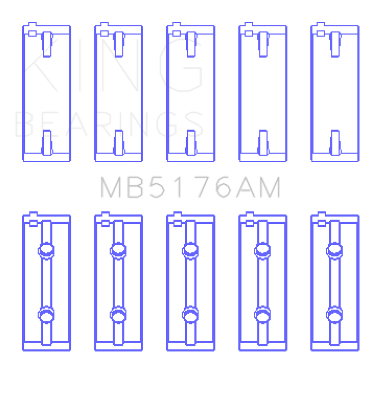 King Engine Bearings King Mitsuishi 4G93 SOHC (Size 0.25) Main Bearing Set MB5176AM0.25 MB5176AM0.25 Photo - Primary