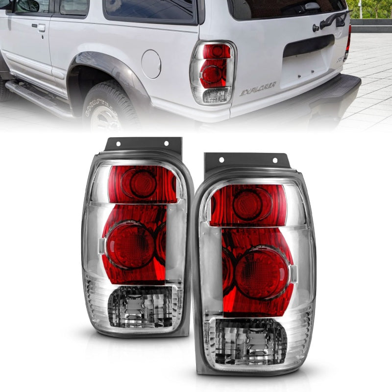Anzo FORD EXPLORER 98-01 / MOUNTAINEER 98-01 TAIL LIGHTS CHROME 211082 Photo - Primary