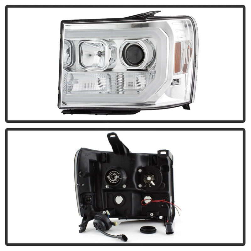 Spyder GMC Sierra 1500/2500/3500 07-13 V2 Projector Headlights - Chrome PRO-YD-GS07V2-LBDRL-C 5083647 5083647 Photo - Unmounted