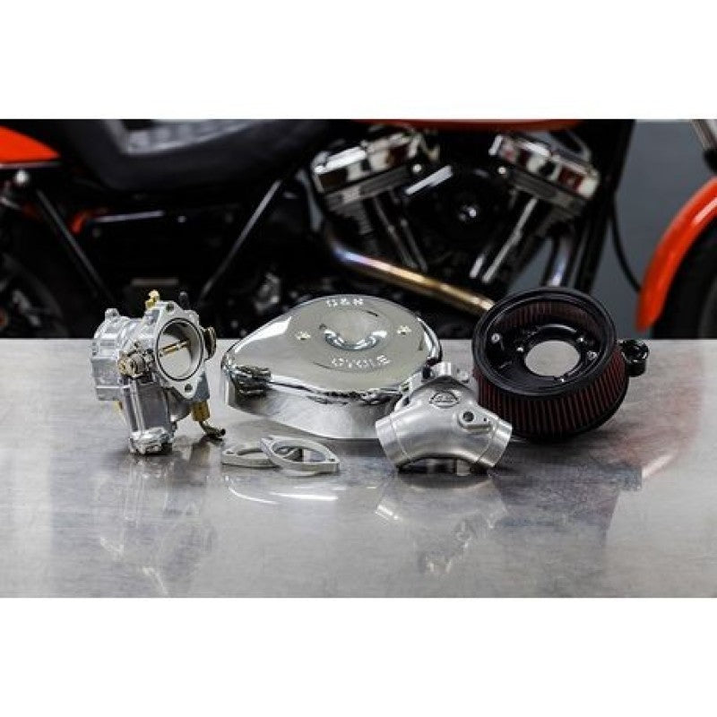 S&S Cycle 84-99 BT Super E Carburetor & Stealth Air Cleaner Kit w/ Chrome Teardrop 110-0145 110-0145 Photo - Primary