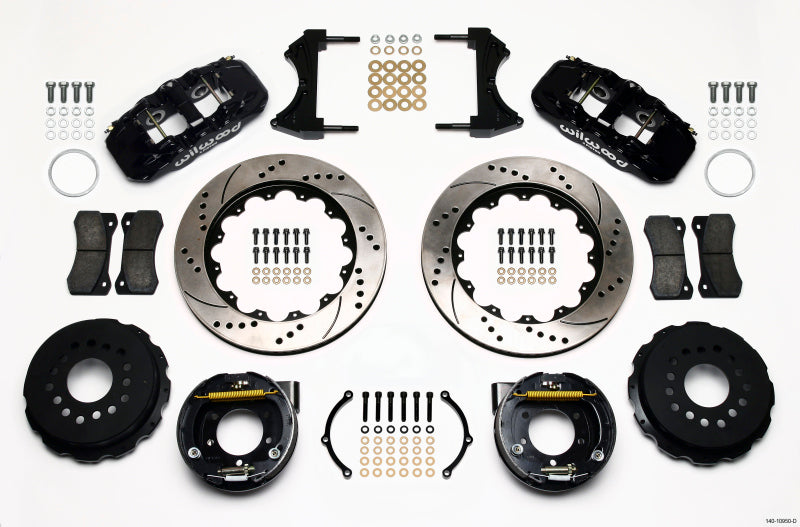 Wilwood AERO4 Rear P-Brake Kit 14.00in Drilled 2005-2014 Mustang 140-10950-D 140-10950-D Photo - Primary