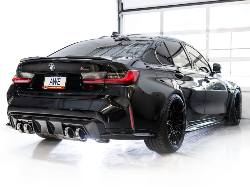 AWE Tuning AWE Track Edition Catback Exhaust for BMW G8X M3/M4 - Chrome Silver Tips 3020-43482 3020-43482 Photo - Mounted