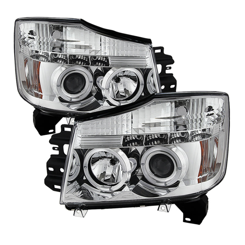 Spyder Nissan Titan 04-14/Armada 04-07 Projector Headlights LED Halo LED Chrm PRO-YD-NTI04-HL-C 5011589 5011589 Photo - Primary