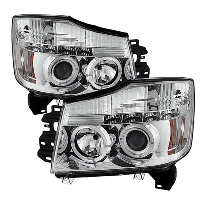 Spyder Nissan Titan 04-14/Armada 04-07 Projector Headlights LED Halo LED Chrm PRO-YD-NTI04-HL-C 5011589 5011589 Photo - Primary