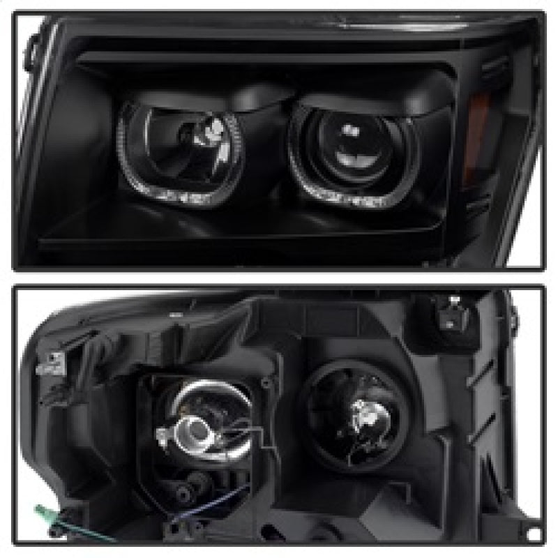 SPYDER Xtune Ford F150 09-14 Projector Headlights Halogen Model Only LED Halo Black PRO-JH-FF15009-CFB-BK 9032226 9032226 Photo - Unmounted