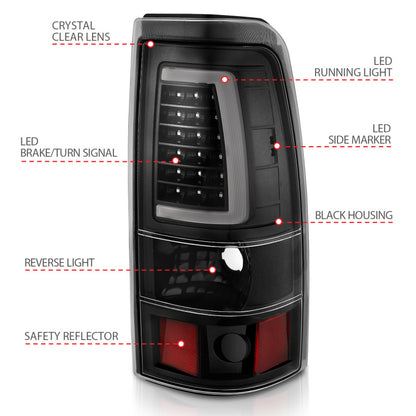 ANZO 2003-2006 Chevy Silverado 1500 LED Taillights Plank Style Black w/Clear Lens 311333 311333 User 3