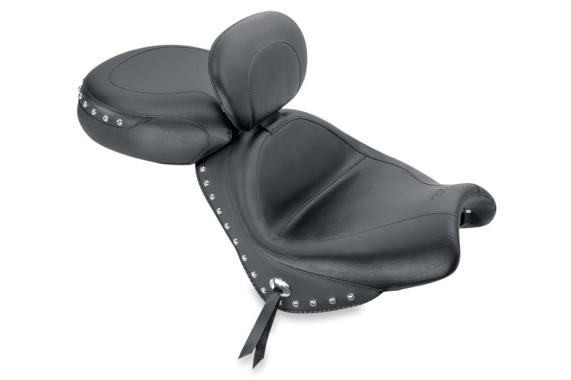 Mustang Motorcycle Mustang 04-09 Honda VTX1300C Wide Touring 2PC Seat w/Driver Backrest Studs - Black 79560 79560 Photo - Primary