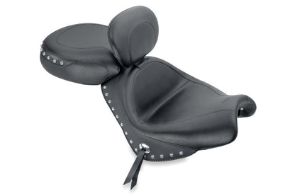 Mustang Motorcycle Mustang 04-09 Honda VTX1300C Wide Touring 2PC Seat w/Driver Backrest Studs - Black 79560 79560 Photo - Primary