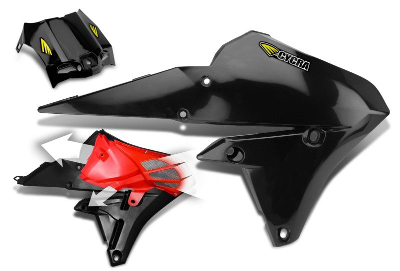 Cycra 15-19 Yamaha WR250F Powerflow Radiator Shrouds Black 1CYC-1782-12 1CYC-1782-12 Photo - Primary