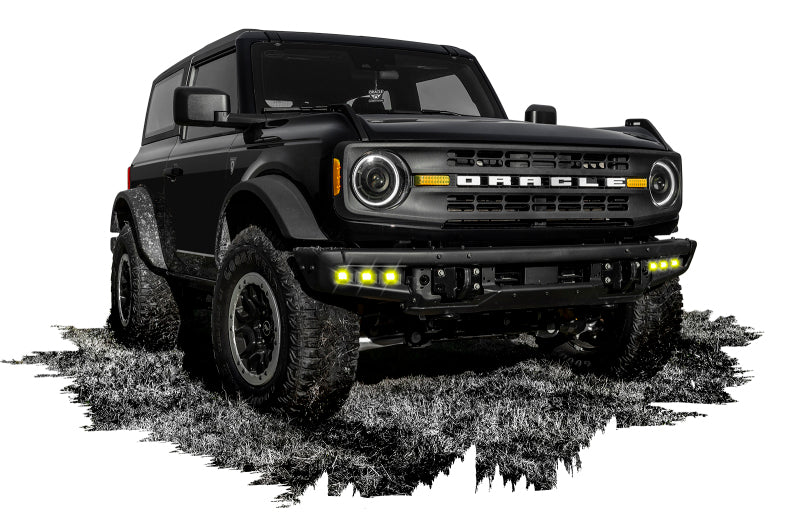 ORACLE Lighting 21-22 Ford Bronco Triple LED Fog Light Kit for Steel Bumper - Yellow 5890-006 5890-006 Photo - lifestyle view