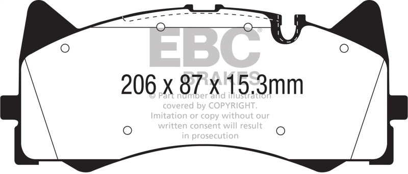 EBC 2015+ Mercedes-Benz C63 AMG (W205) 4.0L Twin Turbo Redstuff Front Brake Pads DP32298C DP32298C Photo - Primary