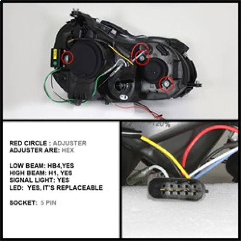 Spyder Mercedes Benz CLK 03-09 Projector Halogen Model- LED Halo DRL Chrm PRO-YD-MBCLK03-DRL-C 5038029 5038029 Photo - Unmounted