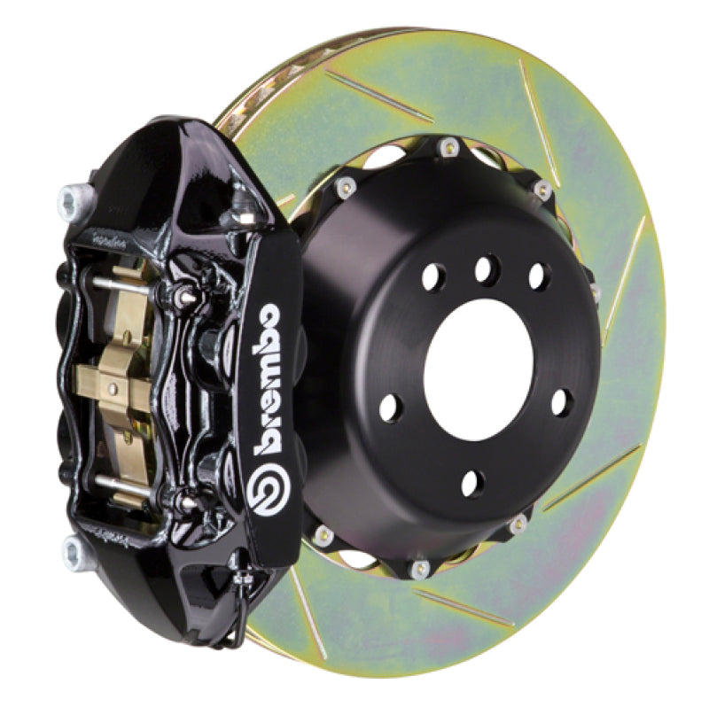 Brembo 84-87 Testarossa Rear GT BBK 4 Piston Cast 380x28 2pc Rotor Slotted Type-1-Black 2P2.9068A1