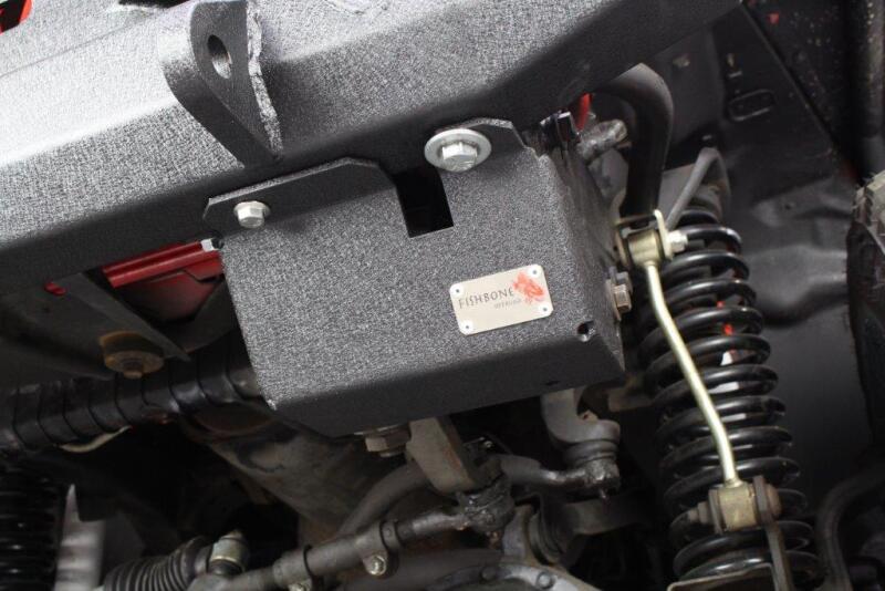 Fishbone Offroad 97-06 Jeep Wrangler TJ Steering Box Skid Plate - Black Textured Powdercoat FB23065 FB23065 Photo - lifestyle view