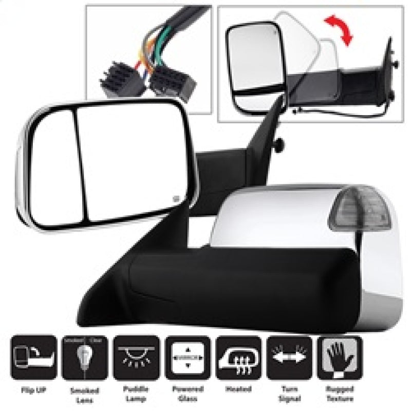 SPYDER Xtune Dodge Ram 1500 09-12 L&R Manual Extendable Power Heated Adjust Mirror MIR-DRAM10-PW-SET 9935787 9935787 Photo - Primary