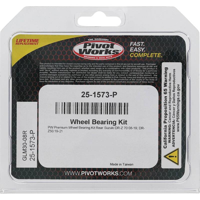 Pivot Works Suzuki Wheel Bearing Kit Premium Bearings 25-1573-P 25-1573-P Photo - Primary