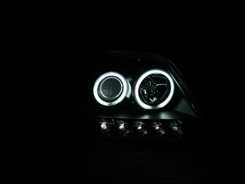 Anzo 1997-2003 Ford F-150 Projector Headlights w/ Halo Black (CCFL) 111097 Photo - Mounted