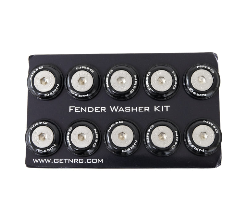 NRG Fender Washer Kit, Set of 10, Black, Rivets for Plastic FW-100BK Photo - Primary