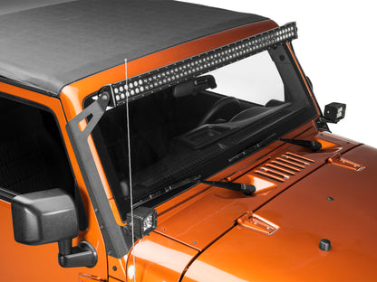 Raxiom 07-18 Jeep Wrangler JK 50-Inch LED Light Bar Windshield Mount w/ Auxiliary Bracket J106744 J106744 Photo - Close Up