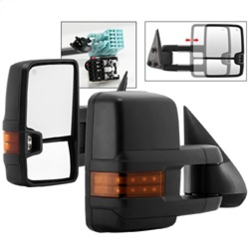SPYDER xTune Chevy Silverado 03-06 G2 Heated Amber LED Signal Telescoping Mirrors MIR-CS03S-G2-PWH-AM-SET 9936685 9936685 Photo - Primary