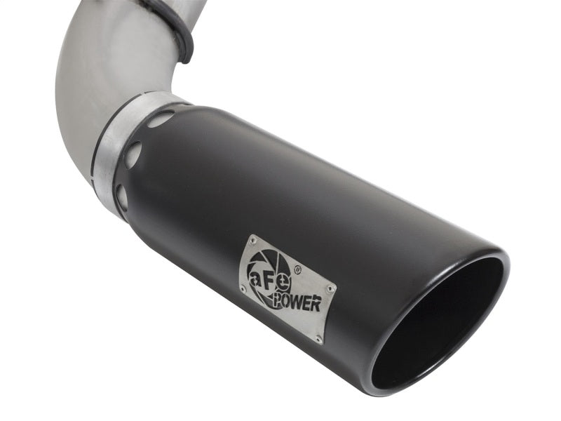 aFe ATLAS 5in DPF-Back Aluminized Steel Exhaust System w/Black Tip: Nissan 49-06112-B Photo - Unmounted