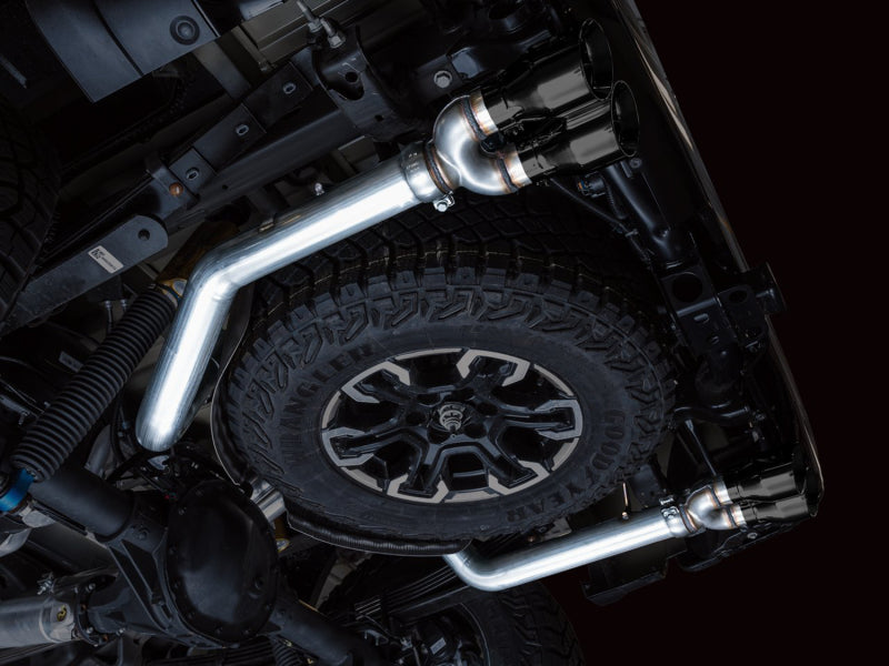 AWE Tuning 22-23 GMC Sierra 1500 AT4X 6.2L 0FG Catback Split Dual (Flat Bumper) - Diamond Black Tips 3015-43284 3015-43284 Photo - Mounted