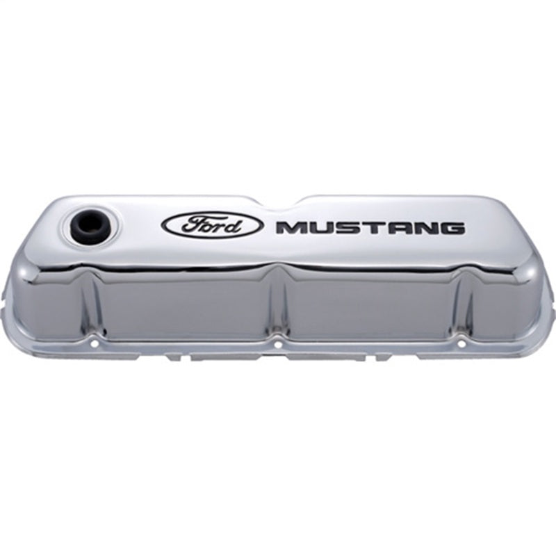 Ford Chrome Steel Valve Cover Set w/Mustang Logo FRD302-100 302-100 Photo - Primary
