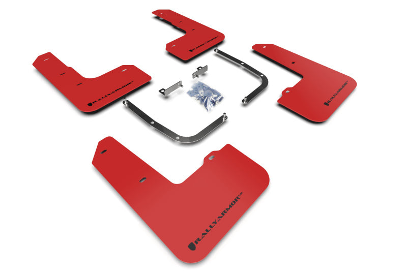 Rally Armor 2019 Hyundai Veloster N Red UR Mud Flap Black Logo MF57-UR-RD/BLK Photo - Primary