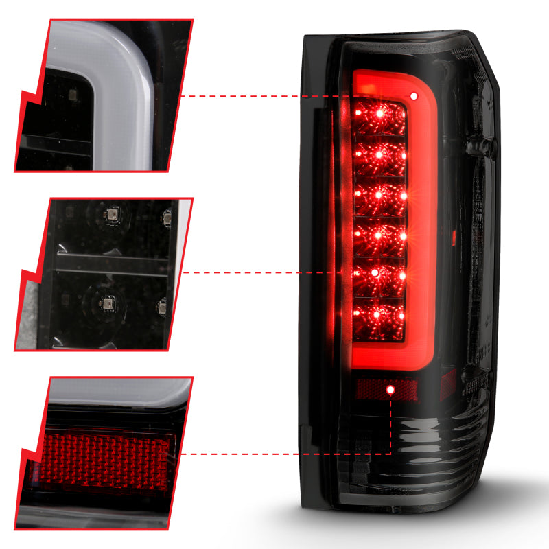 ANZO 1987-1996 Ford F-150 LED Taillights Black Housing Smoke Lens (Pair) 311351 311351 User 2