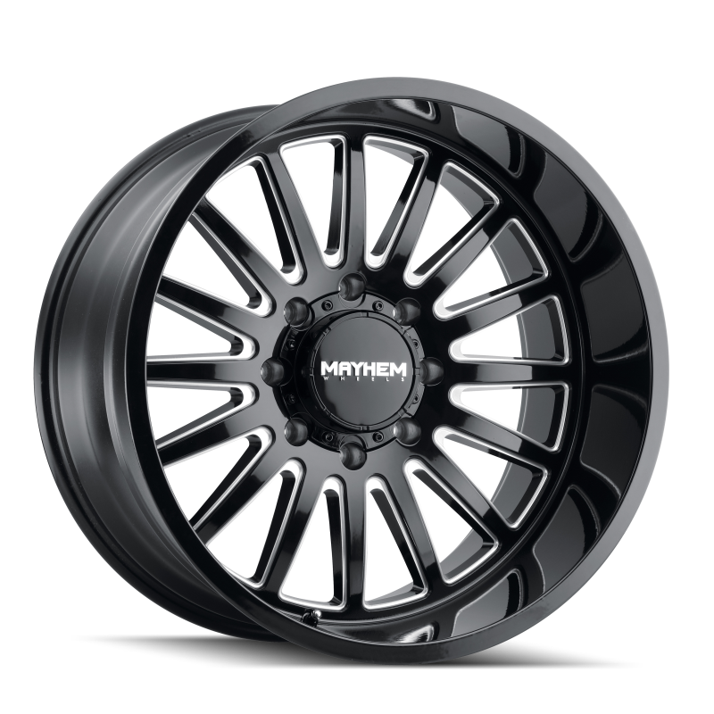 Mayhem 8114 Utopia 22x12 / 5x127 BP / -44mm Offset / 71.5mm Hub Black w/ Milled Spokes Wheel 8114-22273BM 8114-22273BM Photo - Primary