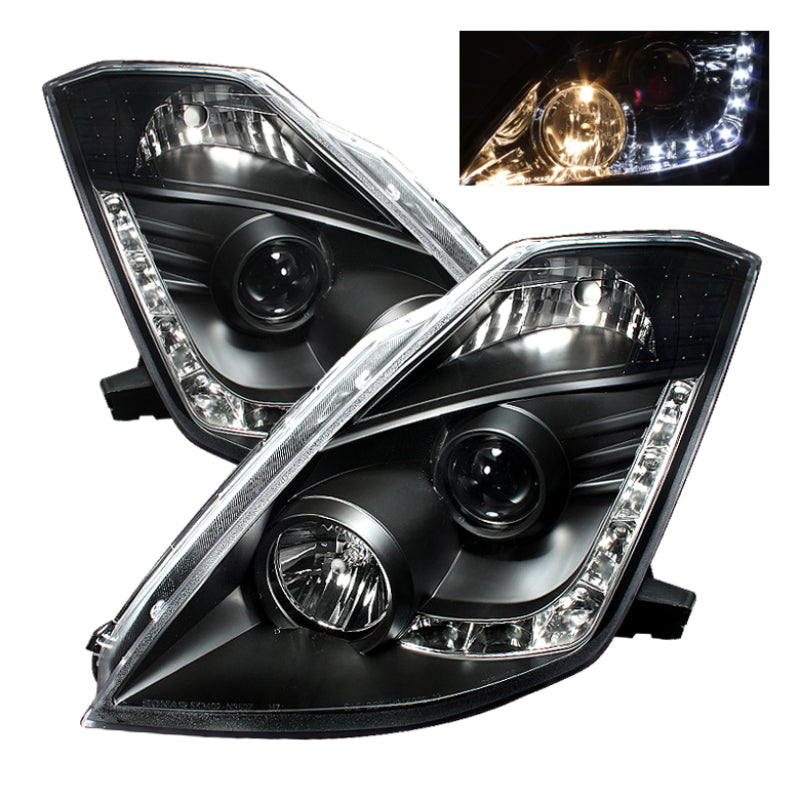 Spyder Nissan 350Z 03-05 Projector Headlights Halogen Model Only - DRL Black PRO-YD-N350Z02-DRL-BK 5064738 5064738 Photo - Primary
