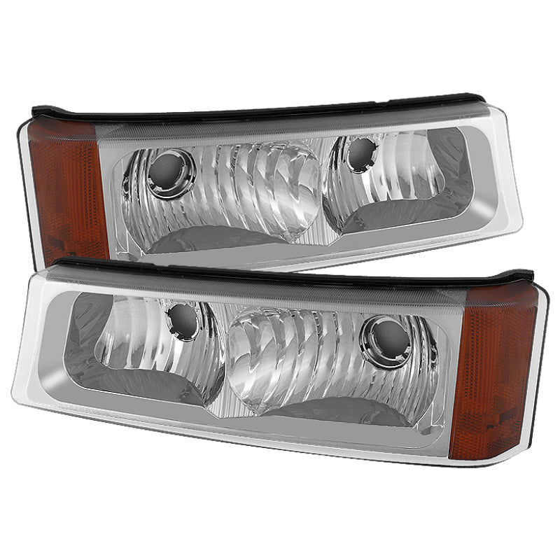 SPYDER Xtune Chevy Silverado 03-06 Bumper Lights Amber Reflector Chrome CBL-JH-CSIL03-AM-E 5079299 5079299 Photo - Primary
