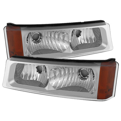 SPYDER Xtune Chevy Silverado 03-06 Bumper Lights Amber Reflector Chrome CBL-JH-CSIL03-AM-E 5079299 5079299 Photo - Primary