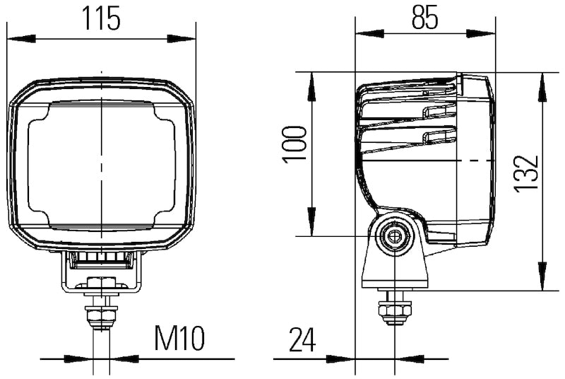 Hella Work Lamp Wa 0Gr Md1224 Dt Ub 1Ga 995506031 995506031 Technical Drawing