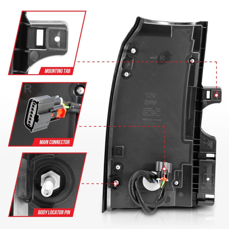 Anzo GMC Yukon / XL / Denali 15-18 L.E.D Tail Lights Black 311275 Photo - Unmounted