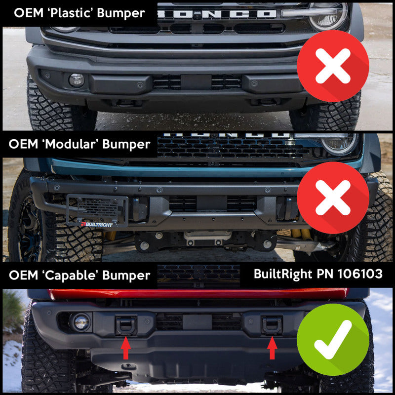 BuiltRight Industries 21+ Ford Bronco Capable Steel Bumper License Plate Relocator Kit 106103 106103 Photo - lifestyle view