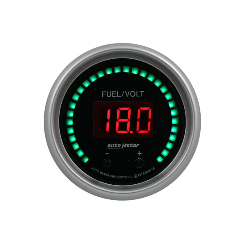 Autometer 52.4mm Black Switchable 0-100 Fuel Level / 8-18V Voltmeter Sport-Comp Elite Digital Gauge 6709-SC 6709-SC User 1