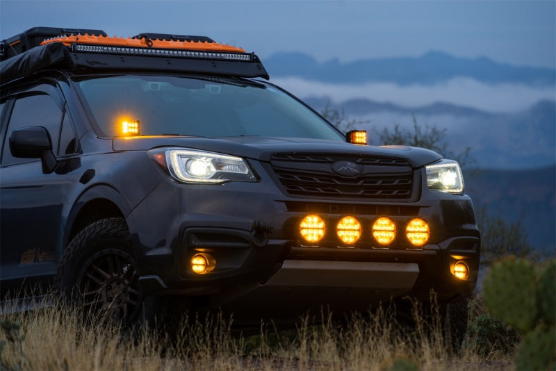Rigid Industries 360-Series SAE Fog w/ Amber PRO Lens - White (Pair) 36210 Photo - Mounted