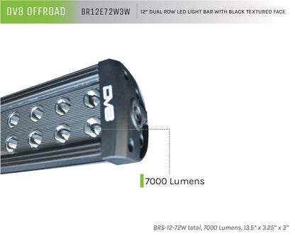 DV8 Offroad BRS Pro Series 12in Light Bar 72W Flood/Spot 3W LED - Black BR12E72W3W BR12E72W3W Product Brochure - a specific brochure describing a Product