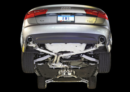 AWE Tuning Audi C7 A6 3.0T Touring Edition Exhaust - Dual Outlet Chrome Silver Tips 3015-32048 3015-32048 Photo - Mounted