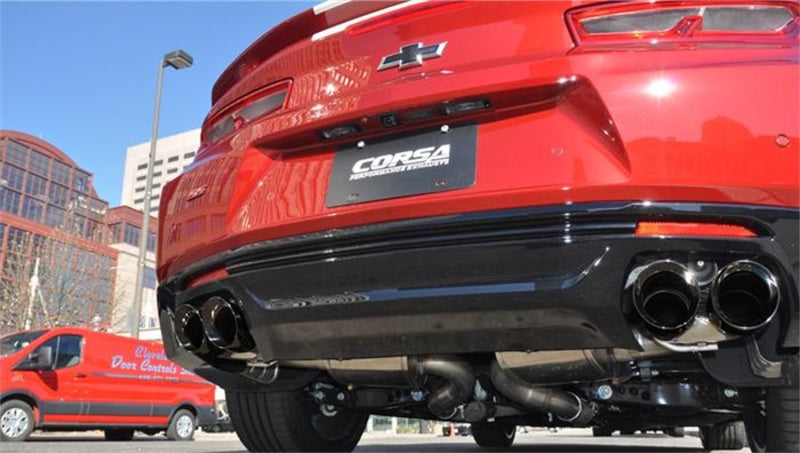 Corsa Performance 2016 Chevrolet Camaro SS 6.2L V8 2.75in Black Xtreme Axle-Back Exhaust 14784BLK Photo - Mounted