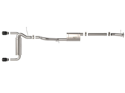 aFe Vulcan 3in 304 SS Cat-Back Exhaust 2021 Ford Bronco L4-2.3L (t)/V6-2.7L (tt) w/ Black Tips 49-33138-B 49-33138-B Photo - Unmounted
